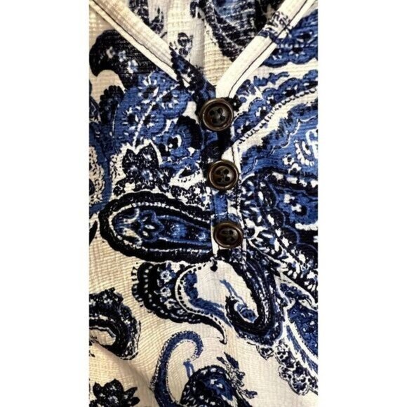 Women's Sleeveless Paisley Print V Neck Tank Tops Blouse Shirts - Picture 6 of 9